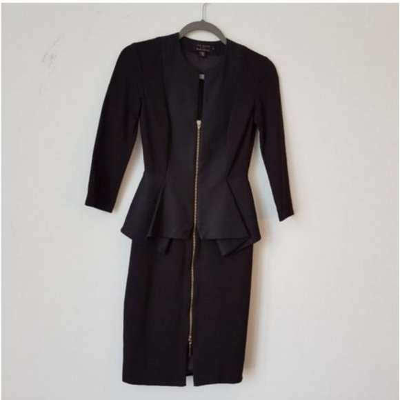Ted Baker black Jamtye Structured Zip Dress 0 nwot - Picture 4 of 16